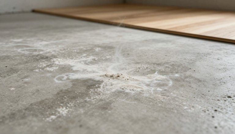 Basement Slab Moisture Problems You Can See, Efflorescence, Dark Spots, and What Each One Means Before You Install Flooring