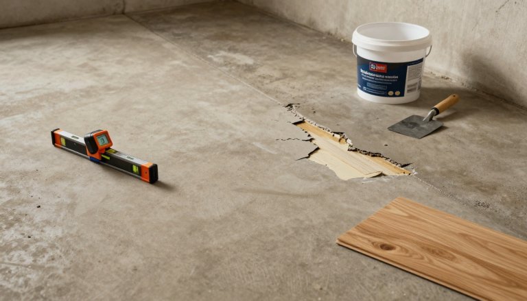 Basement subfloor prep checklist for wood floors, fixing low spots, cracks, and old adhesive