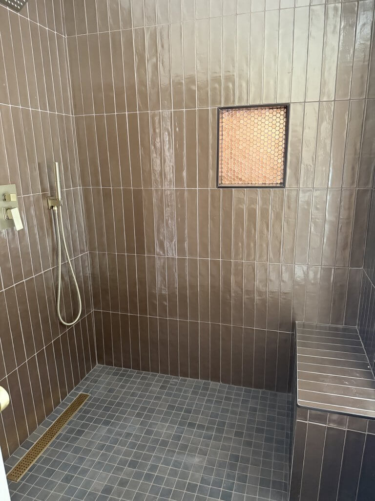 Shower tile installation in Cumming
