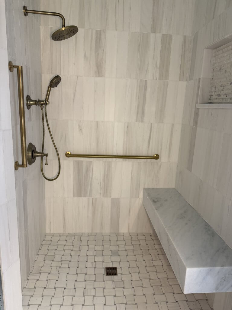 Marble shower tile installation in Cumming