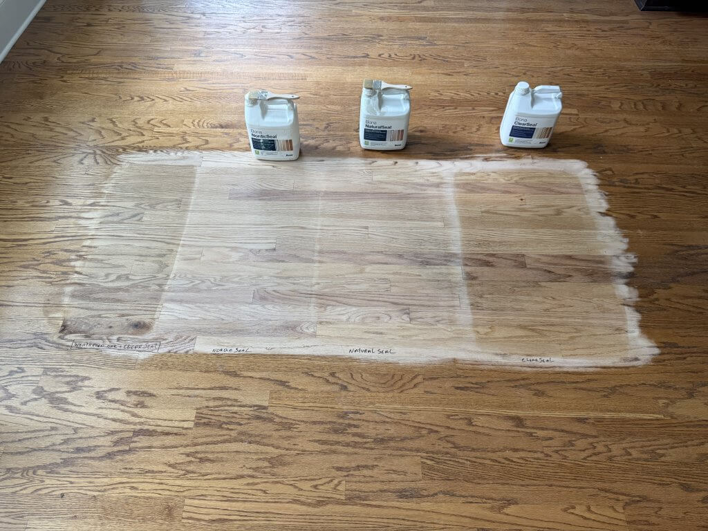 Wood flooring stain samples